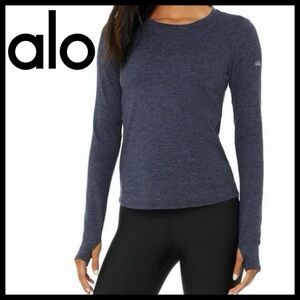 Alo Alosoft Finesse Long Sleeve Top•Heather Navy